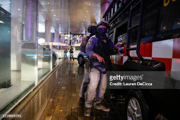 Police respond to a shooting incident inside the Siam Paragon mall on October 03, 2023 in Bangkok, Thailand. A man opened fire inside Siam Paragon,...