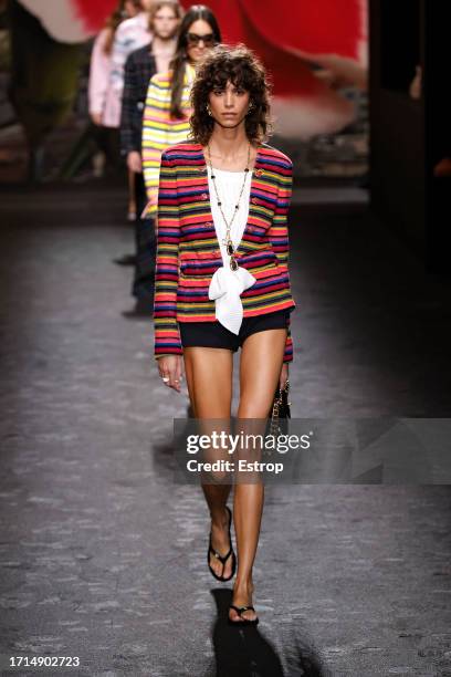 Model walks the runway during the Chanel Womenswear Spring/Summer 2024 show as part of Paris Fashion Week on October 3, 2023 in Paris, France.