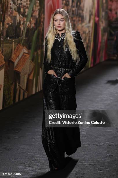 Gigi Hadid walks the runway during the Chanel Womenswear Spring/Summer 2024 show as part of Paris Fashion Week on October 03, 2023 in Paris, France.