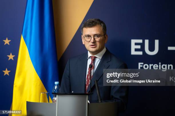 Minister of Foreign Affairs of Ukraine Dmytro Kuleba during common press conference with High Representative of the European Union for Foreign...