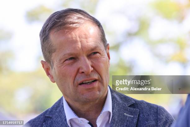Ferenc Krausz gives an interview after co-winning the Nobel Prize in Physics on October 03, 2023 in Garching, Germany. Krausz, who works at the Max...