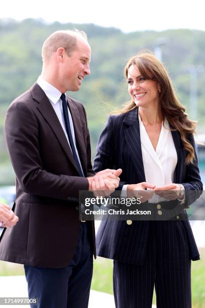 Prince William, Prince of Wales and Catherine, Princess of Wales visit Fitzalan High School as they celebrate the beginning of Black History Month on...