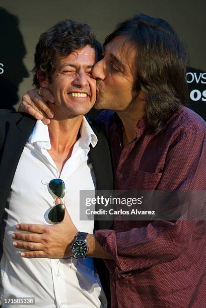 Antonio Carmona and Willie Marquez attend Swarovski-Osborne Bull illumination at the Casa America on June 25, 2013 in Madrid, Spain.