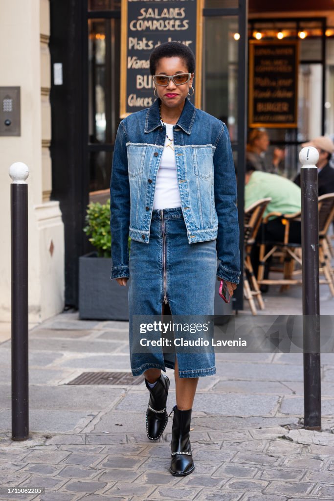 Street Style - Paris Fashion Week - Womenswear Spring/Summer 2024 - Day Eight