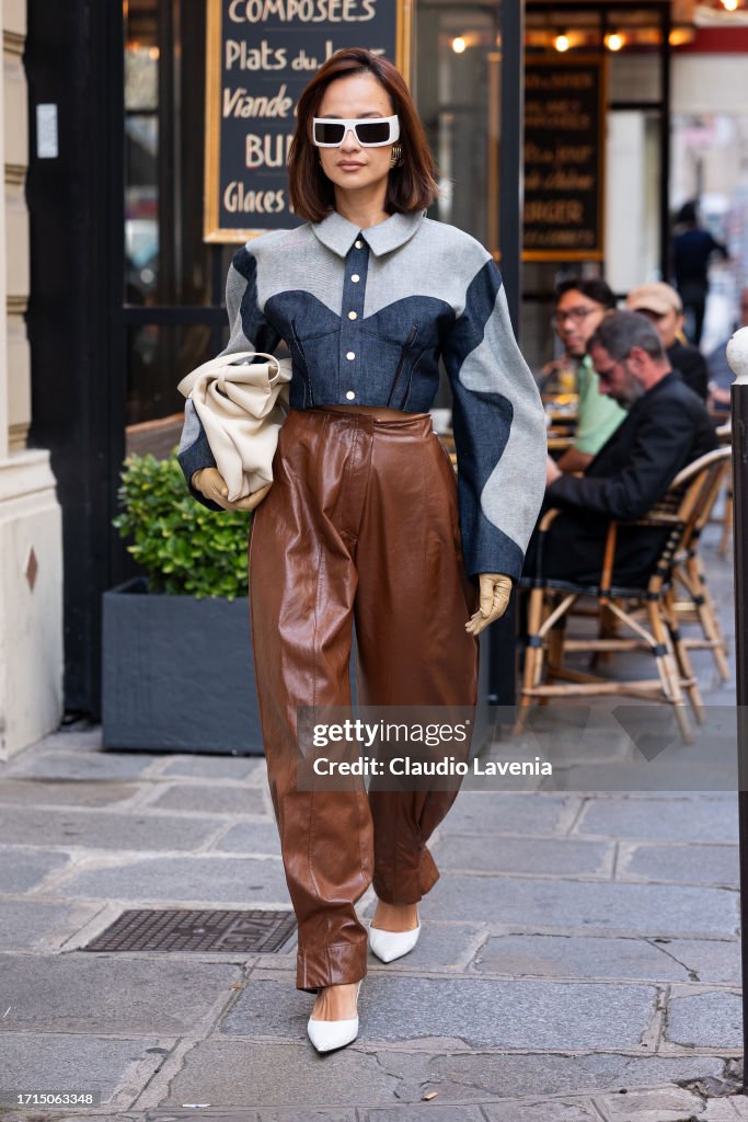 Street Style - Paris Fashion Week - Womenswear Spring/Summer 2024 - Day Eight