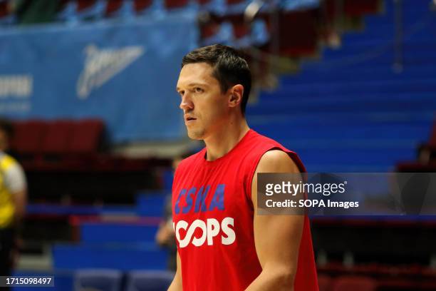 Semyon Antonov of CSKA Moscow in action during the VTB United League basketball match, Regular Season, between Zenit St Petersburg and CSKA Moscow at...