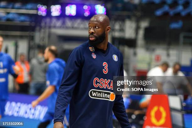 Tonye Jekiri of CSKA Moscow in action during the VTB United League basketball match, Regular Season, between Zenit St Petersburg and CSKA Moscow at...