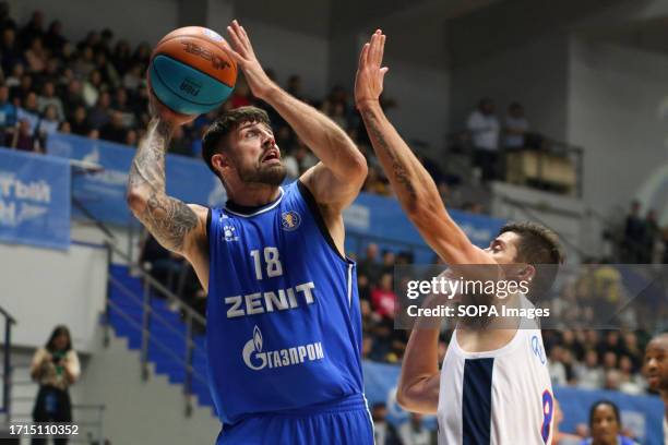 Adrien Moerman of Zenit St Petersburg in action during the VTB United League basketball match, Regular Season, between Zenit St Petersburg and CSKA...