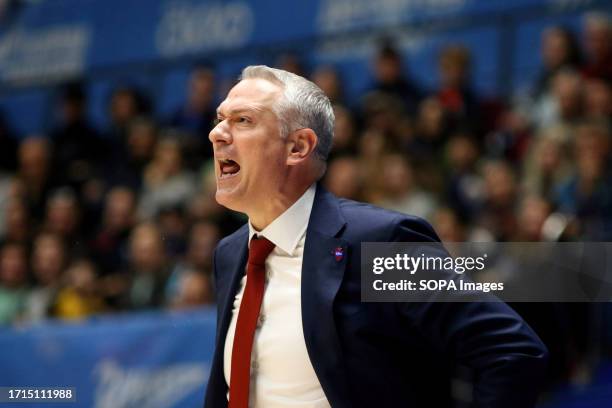 Emil Rajkovic, head coach of CSKA Moscow seen during the VTB United League basketball match, Regular Season, between Zenit St Petersburg and CSKA...