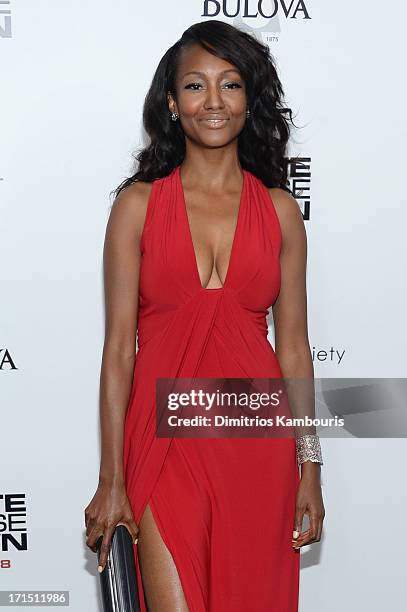 Actress Nichole Galicia attends "White House Down" New York premiere at Ziegfeld Theater on June 25, 2013 in New York City.