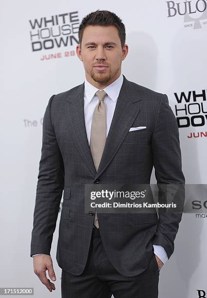 Channing Tatum attends "White House Down" New York Premiere at Ziegfeld Theater on June 25, 2013 in New York City.