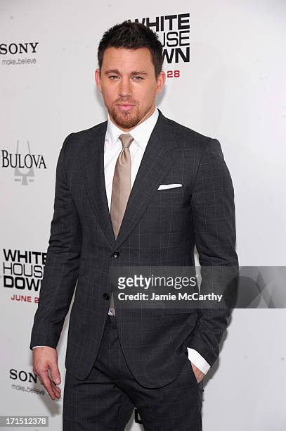 Actor Channing Tatum attends "White House Down" New York Premiere at Ziegfeld Theater on June 25, 2013 in New York City.