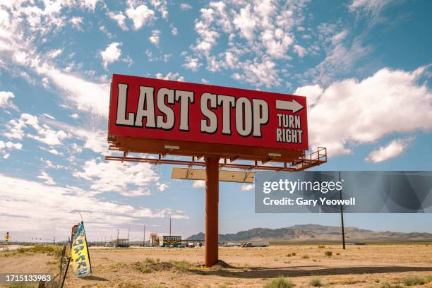 truck stop billboard in the desert - interstate highway stock pictures, royalty-free photos & images