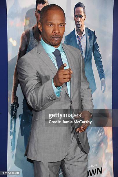 Actor Jamie Foxx attends "White House Down" New York Premiere at Ziegfeld Theater on June 25, 2013 in New York City.