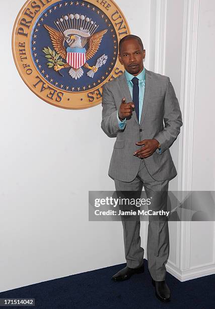 Actor Jamie Foxx attends "White House Down" New York Premiere at Ziegfeld Theater on June 25, 2013 in New York City.