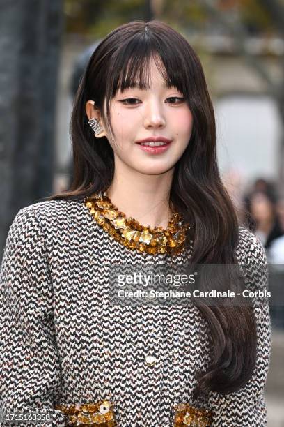 Jang Won-young of IVE attends the Miu Miu Womenswear Spring/Summer 2024 show as part of Paris Fashion Week on October 03, 2023 in Paris, France.