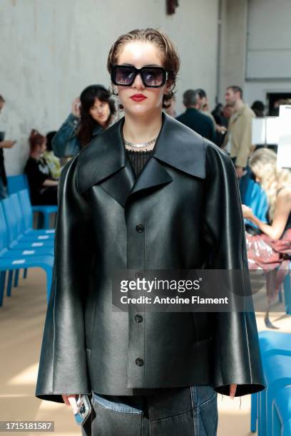 Andrea Sacal attends the Kiko Kostadinov Womenswear Spring/Summer 2024 show as part of Paris Fashion Week on October 03, 2023 in Paris, France.