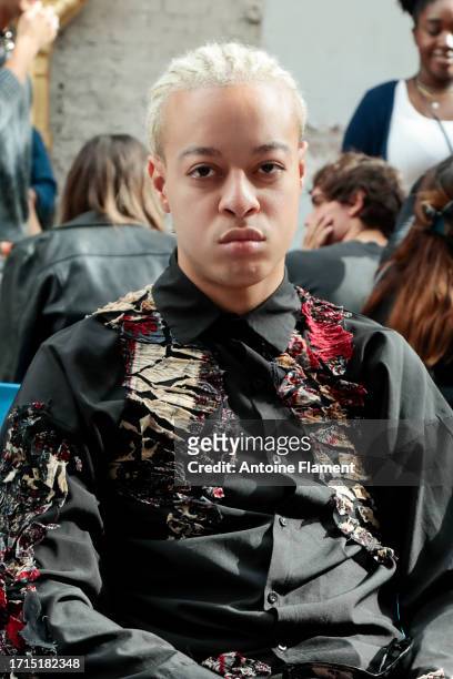 Jaidev Alvarez a.k.a Total XTC attends the Kiko Kostadinov Womenswear Spring/Summer 2024 show as part of Paris Fashion Week on October 03, 2023 in...