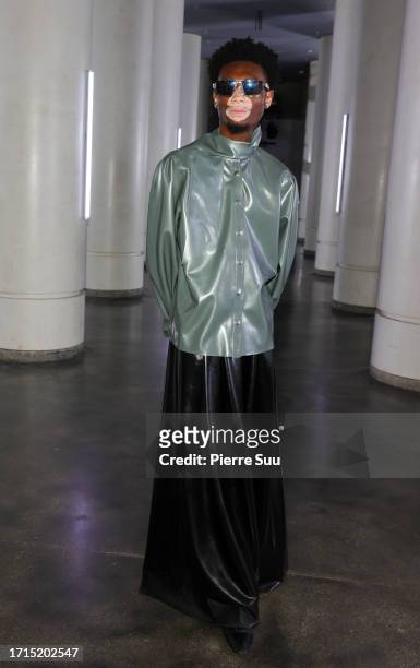 Yvesmark Chery attends the Avellano Womenswear Spring/Summer 2024 show as part of Paris Fashion Week on October 03, 2023 in Paris, France.