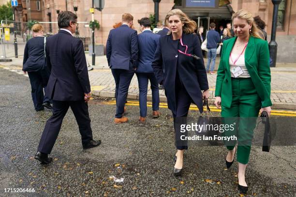 Penny Mordaunt, Leader of the House of Commons and Lord President of the Council attends on the third day of the Conservative Party Conference on...