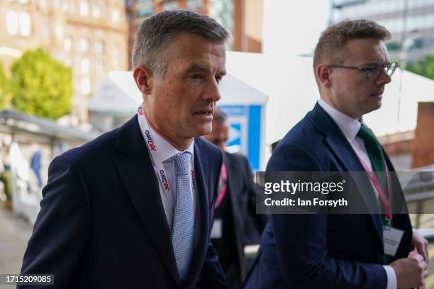 Mark Harper, Secretary of State for Transport attends on the third day of the Conservative Party Conference on October 03, 2023 in Manchester,...