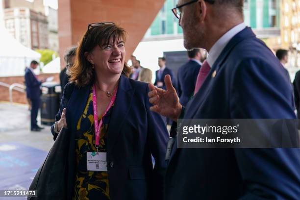 Baroness Nicky Morgan attends on the third day of the Conservative Party Conference on October 03, 2023 in Manchester, England. Home Secretary Suella...