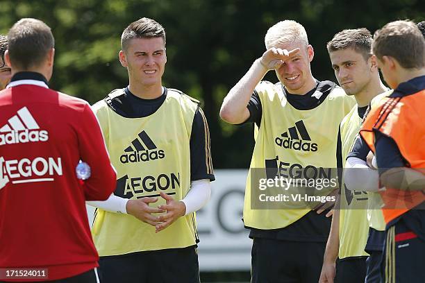 Coach Frank de Boer, Sam Hendriks, Davy Klaassen, Dejan Meleg during a training session of Ajax on June 25, 2013 at Sportcomplex De Toekomst in...