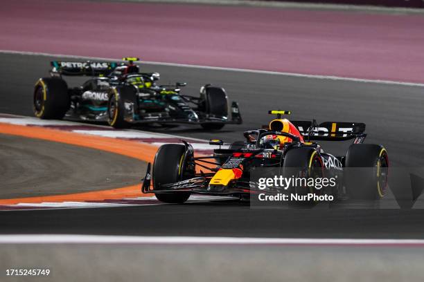 George Russell of United Kingdom, Mercedes - AMG PETRONAS, W14 - Mercedes, action 44 Lewis Hamilton of United Kingdom, Mercedes - AMG PETRONAS, W14 -...