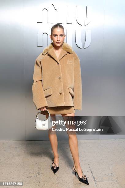 Caroline Daur attends the Miu Miu Womenswear S/S 2024 show as part of Paris Fashion Week at Palais d'Iena on October 03, 2023 in Paris, France.