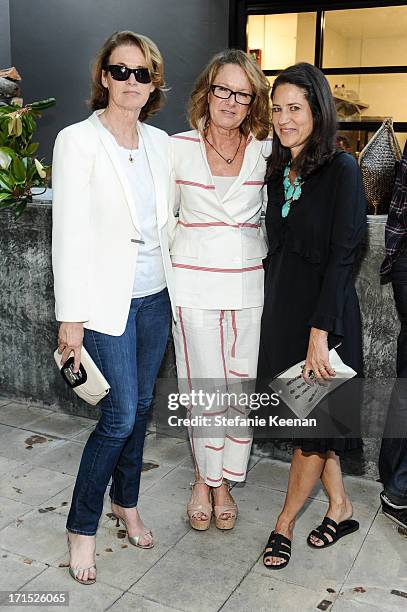 Lisa Love, Ann Philbin and Katherine Ross attend Band of Outsiders and Bon Appetit Host A Dinner In Celebration Of The Publication Of Kevin West's...