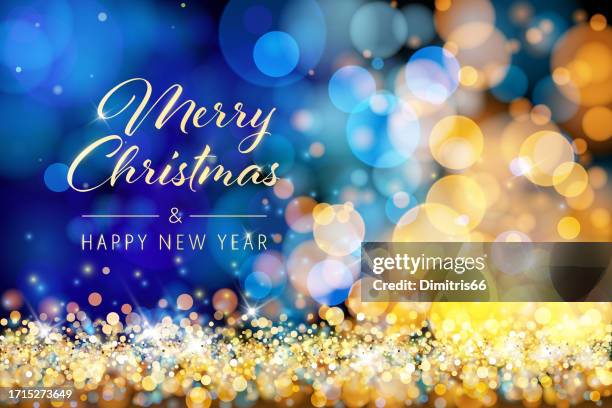 stockillustraties, clipart, cartoons en iconen met christmas card with glitter and glowing bokeh lights - wensen
