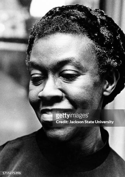 Gwendolyn Brooks, Poet Laureate of Illinois posing for photograph during the Phillis Wheatley Poetry Festival, Institute for the Study of History,...