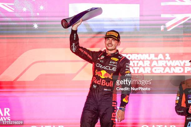 Max Verstappen of Netherlands, Oracle Red Bull Racing, portrait during the Formula 1 Qatar Grand Prix from 5th to 8th of October, 2023 on the Lusail...