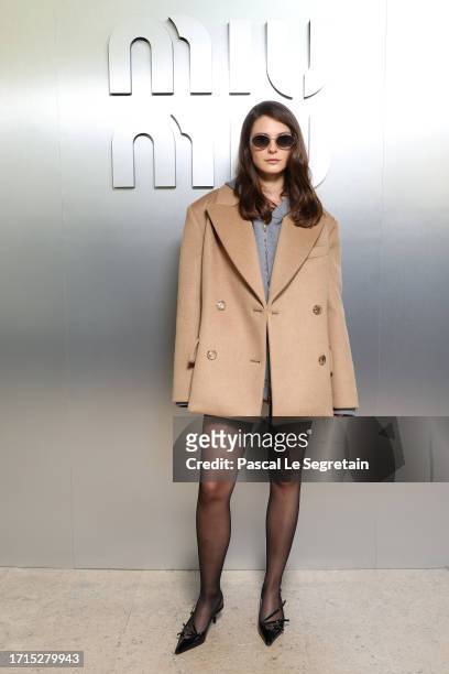 Josephine Japy attends the Miu Miu Womenswear S/S 2024 show as part of Paris Fashion Week at Palais d'Iena on October 03, 2023 in Paris, France.