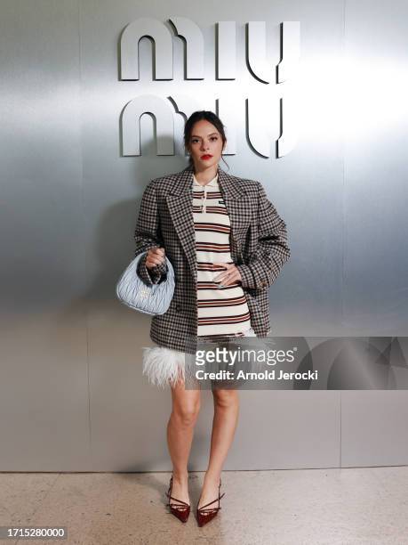 Francesca Michelin attends the Miu Miu Womenswear S/S 2024 show as part of Paris Fashion Week at Palais d'Iena on October 03, 2023 in Paris, France.