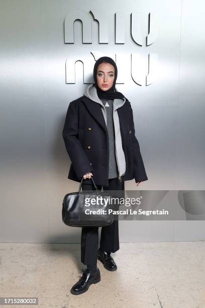 Leena Al Ghouti attends the Miu Miu Womenswear S/S 2024 show as part of Paris Fashion Week at Palais d'Iena on October 03, 2023 in Paris, France.
