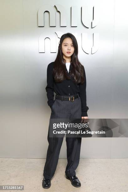 Zhao Jinmai attends the Miu Miu Womenswear S/S 2024 show as part of Paris Fashion Week at Palais d'Iena on October 03, 2023 in Paris, France.