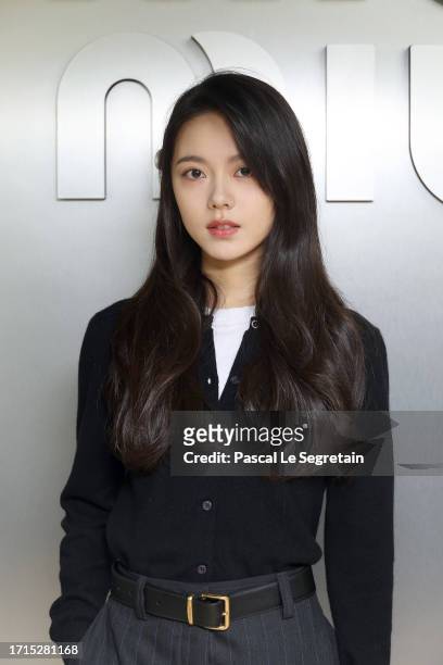 Zhao Jinmai attends the Miu Miu Womenswear S/S 2024 show as part of Paris Fashion Week at Palais d'Iena on October 03, 2023 in Paris, France.