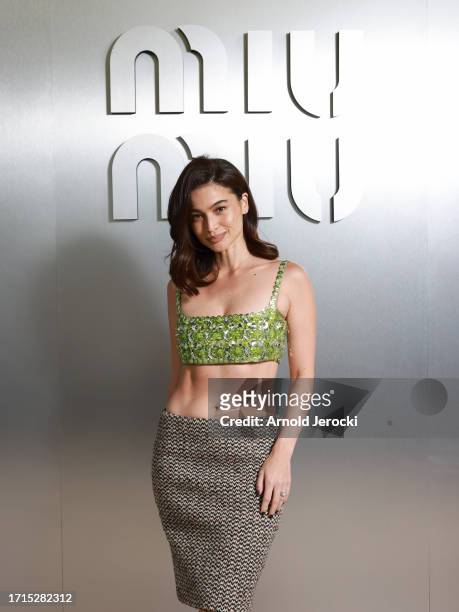 Anne Curtis Smith attends the Miu Miu Womenswear S/S 2024 show as part of Paris Fashion Week at Palais d'Iena on October 03, 2023 in Paris, France.