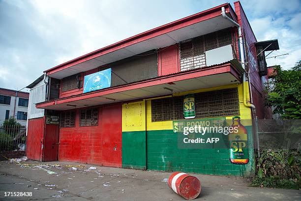 View of a bakery where four Asian expatriates were murdered, in Port Moresby on June 26, 2013. Four Chinese nationals have been hacked to death in...