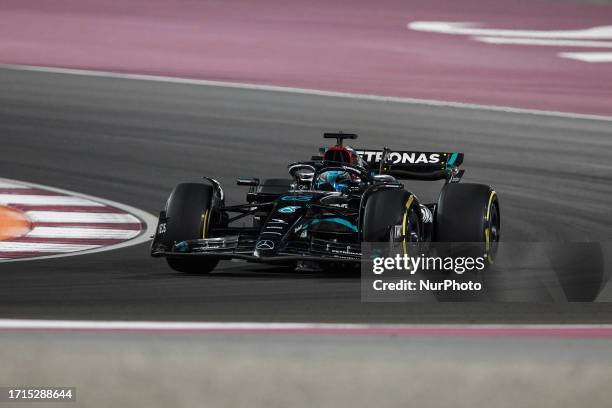 George Russell of United Kingdom, Mercedes - AMG PETRONAS, W14 - Mercedes, action during the Formula 1 Qatar Grand Prix from 5th to 8th of October,...