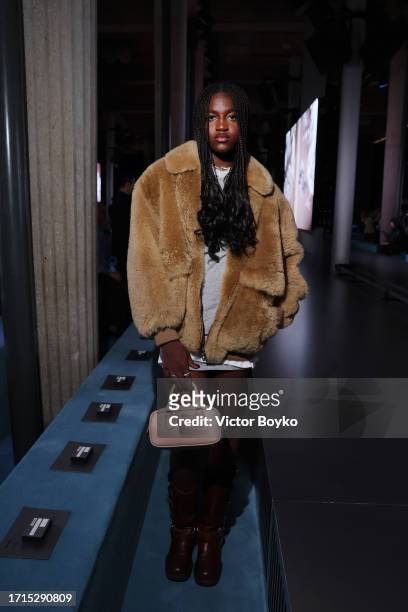 Zaya Wade attends the Miu Miu Womenswear S/S 2024 show as part of Paris Fashion Week at Palais d'Iena on October 03, 2023 in Paris, France.