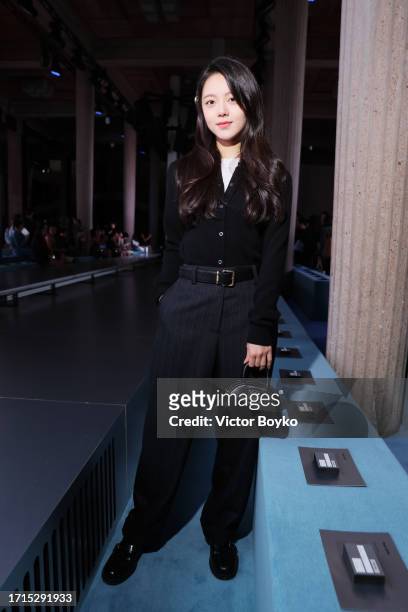 Zhao Jinmaiattends the Miu Miu Womenswear S/S 2024 show as part of Paris Fashion Week at Palais d'Iena on October 03, 2023 in Paris, France.