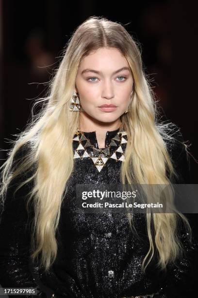 Gigi Hadid walks the runway during the Chanel Womenswear Spring/Summer 2024 show as part of Paris Fashion Week on October 03, 2023 in Paris, France.