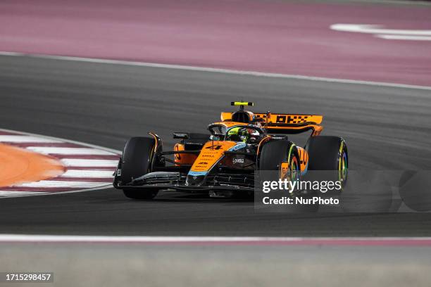 Lando Norris of United Kingdom, Mclaren Formula 1 Team, MCL60 - Mercedes, action during the Formula 1 Qatar Grand Prix from 5th to 8th of October,...