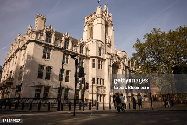 The Supreme Court building at Parliament Square in London, UK, on Monday, Oct. 9, 2023. The UK's controversial policy to deport asylum seekers...