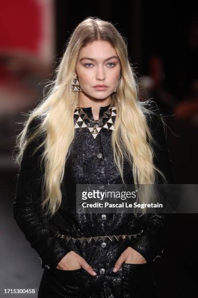 Gigi Hadid walks the runway during the Chanel Womenswear Spring/Summer 2024 show as part of Paris Fashion Week on October 03, 2023 in Paris, France.
