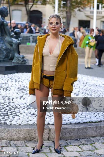 Veronica Ferraro attends the Miu Miu Womenswear Spring/Summer 2024 show as part of Paris Fashion Week on October 03, 2023 in Paris, France.