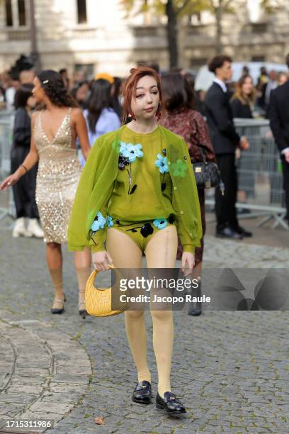 Nikki Lilly Christou attends the Miu Miu Womenswear Spring/Summer 2024 show as part of Paris Fashion Week on October 03, 2023 in Paris, France.