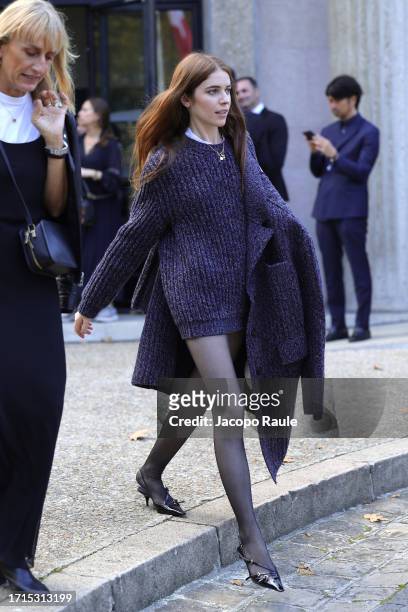 Valentina Romani attends the Miu Miu Womenswear Spring/Summer 2024 show as part of Paris Fashion Week on October 03, 2023 in Paris, France.